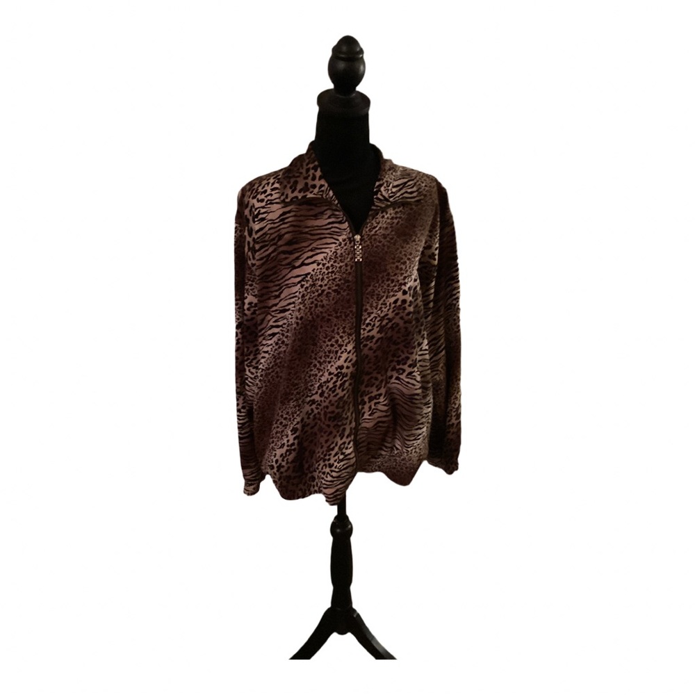 Zip up animal print jacket